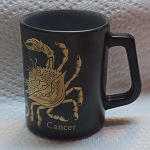 Federal Glass Crab CANCER Astrological Zodiac Sign Coffee Mug VTG 70S June JULY